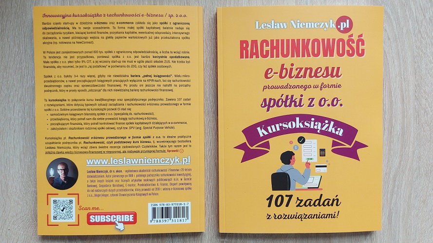 Kursoksiążka: Rachunkowość e-biznesu prowadzonego w formie spółki z o.o. (okł. miękka, 200 A4)